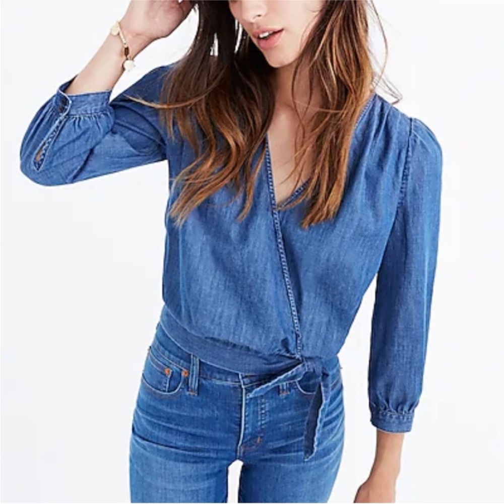 Madewell Denim wrap top